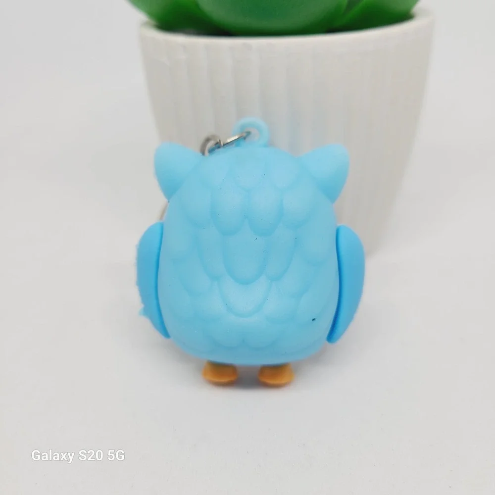 Blue Owl Keychain Adorable Bird Keyring Novelty Bag Charm Cute Backpack‎ NWOT